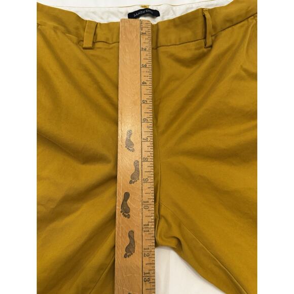 LANDS END Women's Dress Pants Sz 12p Mustard Yellow Mid Rise Straight leg Preppy - Picture 8 of 8